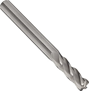 Melin Tool CCMG Carbide Corner Radius End Mill, Uncoated (Bright) Finish, 30 Deg Helix, 4 Flutes, 3.5000