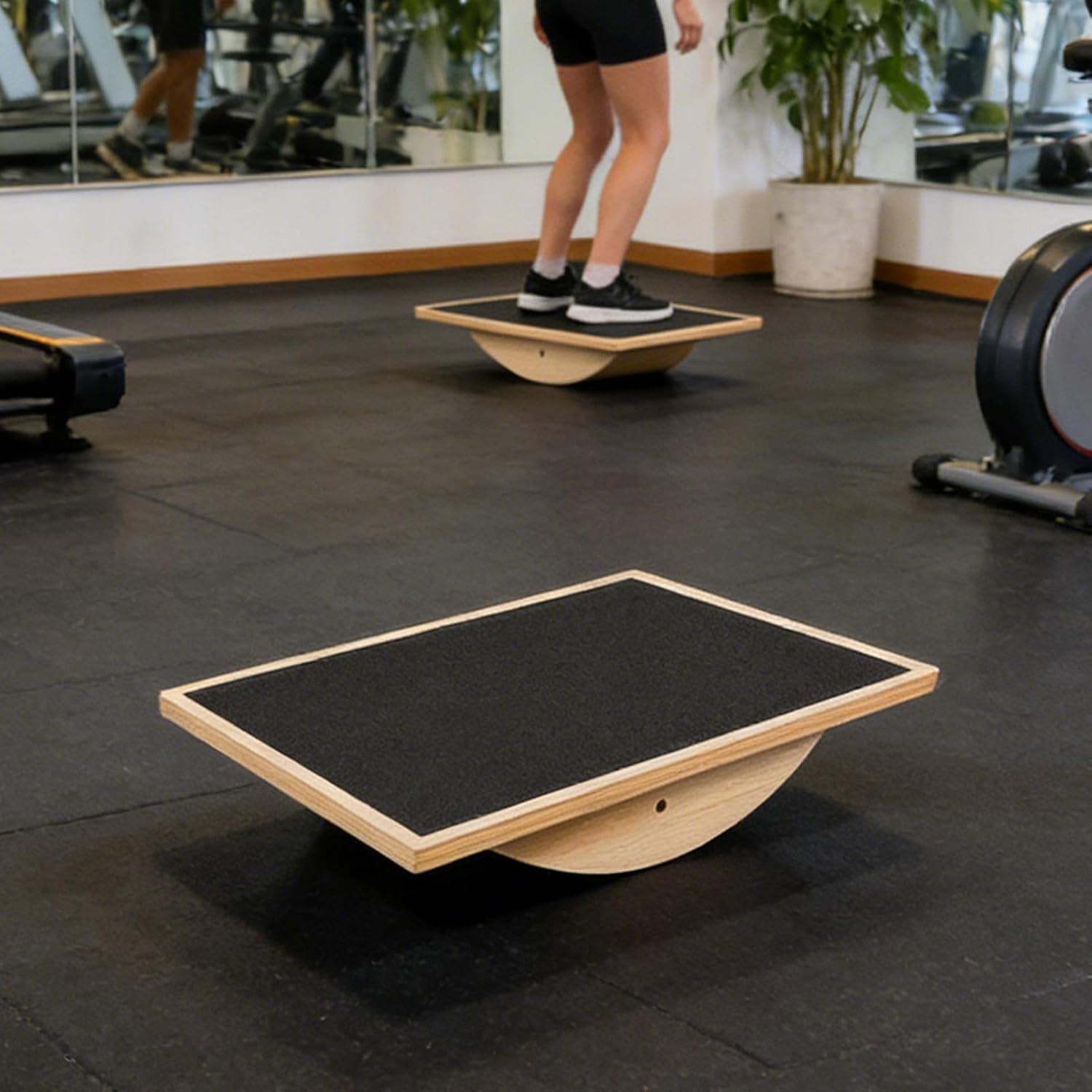 Wobble Board Trainer - Wooden Balance for Exercise | Non Slip Grip with Anti Skid Base, Core Stability Enhancer, Lightweight Build & Rehab Support Tool for Home Gym and Office