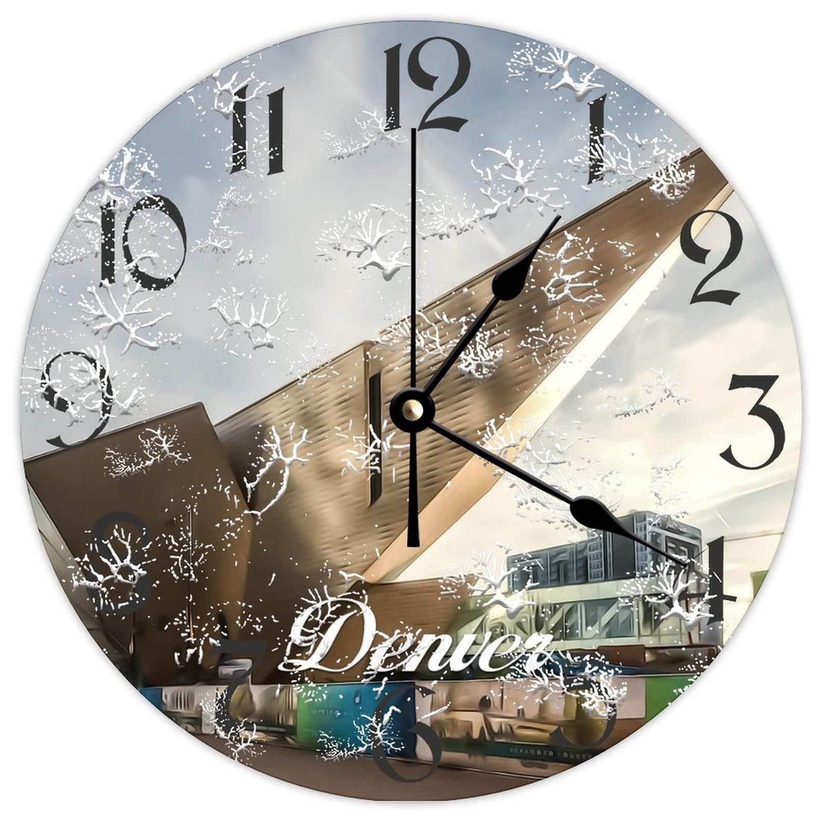 Horloge en bois Denver City vintage, l'accessoire deco ideal pour sublimer votre cuisine ou salon