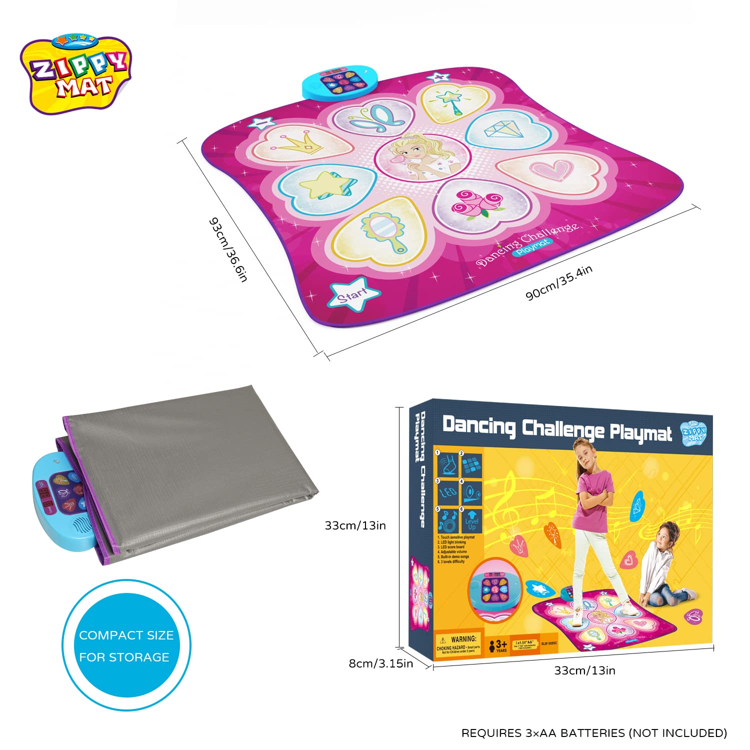 知育玩具 everyday with zippy & family dance party ZIPPY MAT Dance Mat, Electronic Educational Toys for Kids Age 3-12