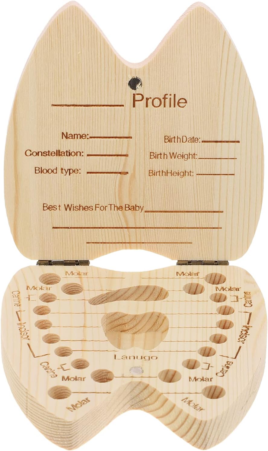 Kisangel Baby Tooth Fairy Box with Labeled Slots 4.65X4.65X0.98 Inch Toddler Memory Keepsake Box for Deciduous Teeth Storage and Tooth Holder for Kids image 3