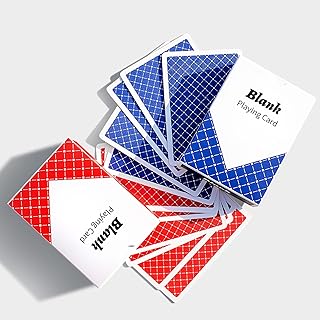 ooelyy 2 Decks Blank Playing Cards to Write on, 2.5" x 3.5" Custom Blank Deck of Cards, Make Your Own Oracle Playing Cards, Red + Blue Back Design