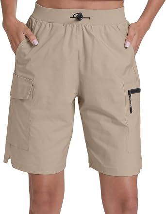 Womens Hiking Cargo Shorts Lightweight with 4 Pockets