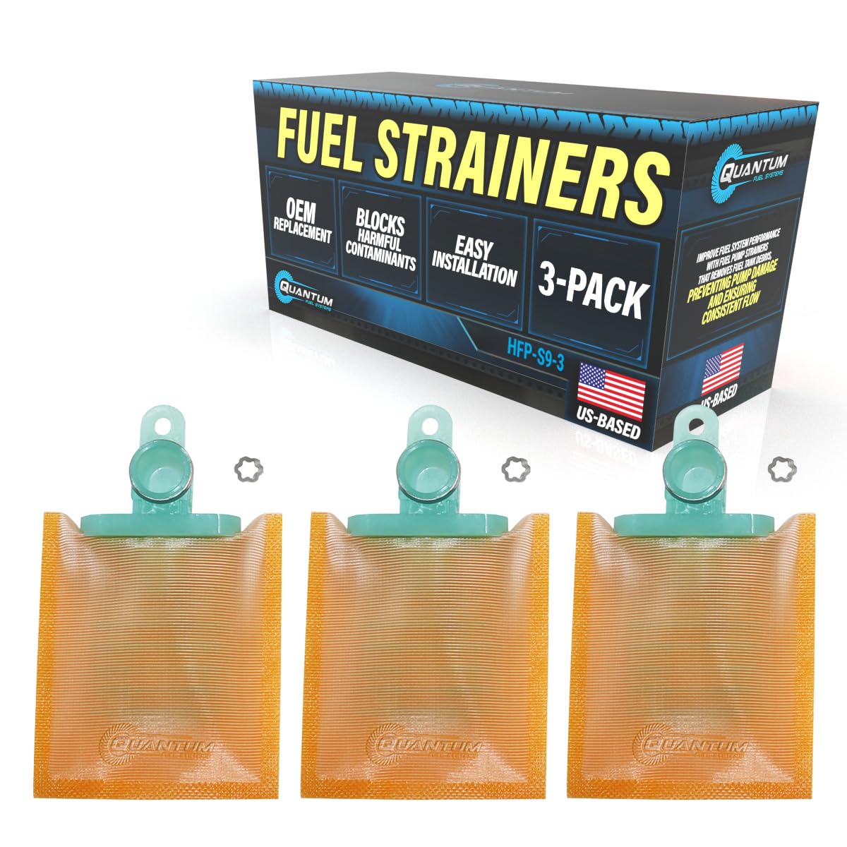 QFS Fuel Strainers 3-Pack for Harley Softail &amp; Touring 2001-2007