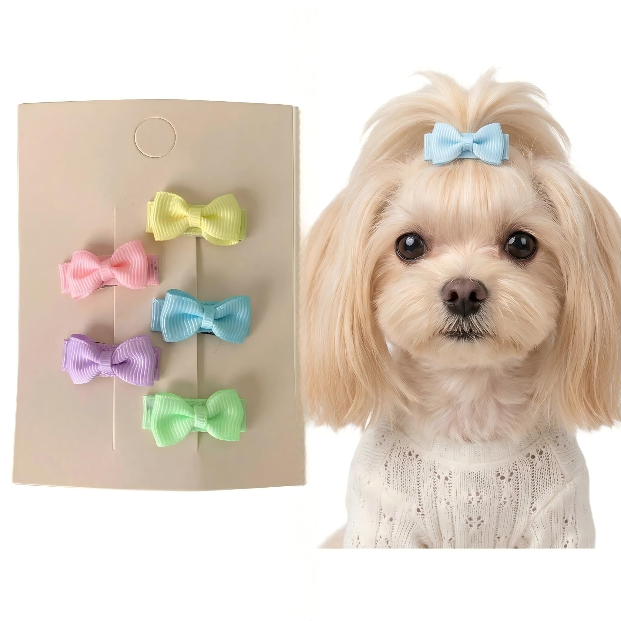Amazon | [WENJESO]ペット用 ヘアアクセサリー マルチーズ 犬 ヘア