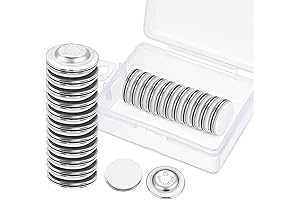 BBTO 24 Pieces Magnetic Name Badges: Pinless, Adhesive, Round, with Storage Box