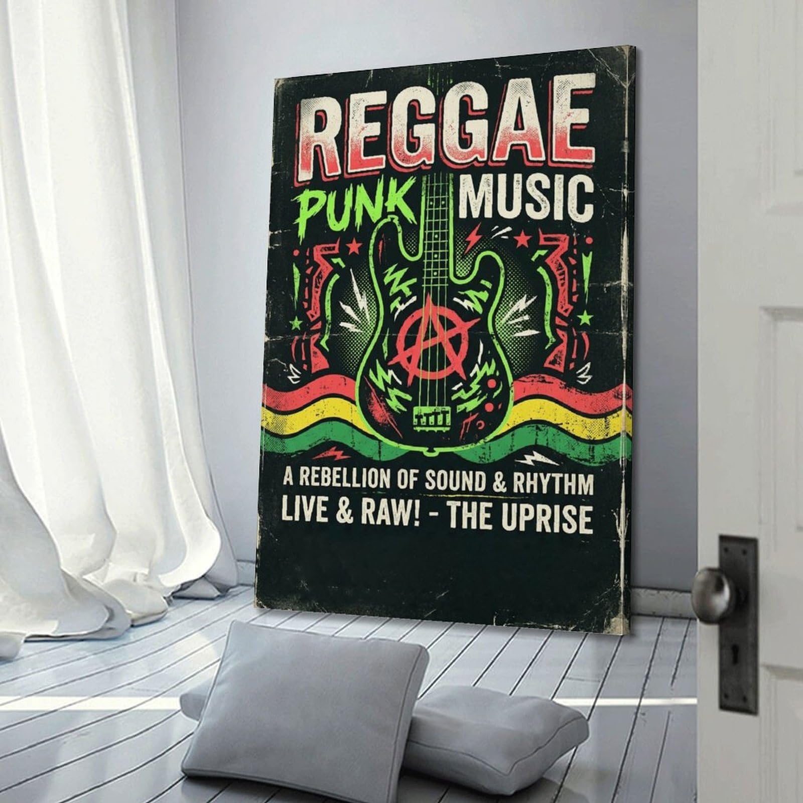 XKUGA Poster con stampa su tela retrò Punksteady Reggae Rebellion Sound Modern, decorazione artistica da parete ideale per la famiglia, la grotta degli uomini, la sala giochi, la camera da letto di