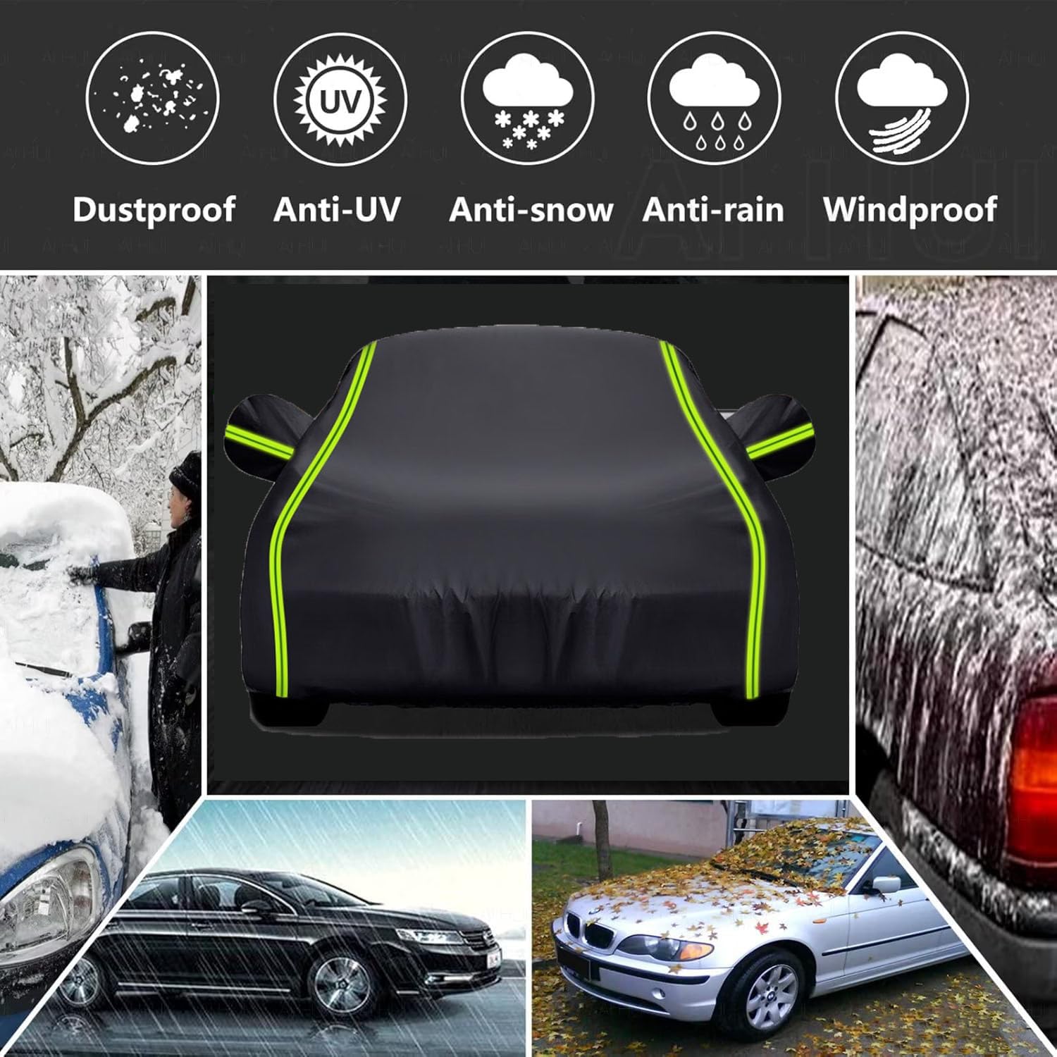 Telo Copriauto da Esterno per EVO 5 Impermeabile Telo Copertura Auto Traspirante Resistente,Copri Auto para Tutte le Stagioni Proteggi Sole Pioggia,con Cerniera Laterale