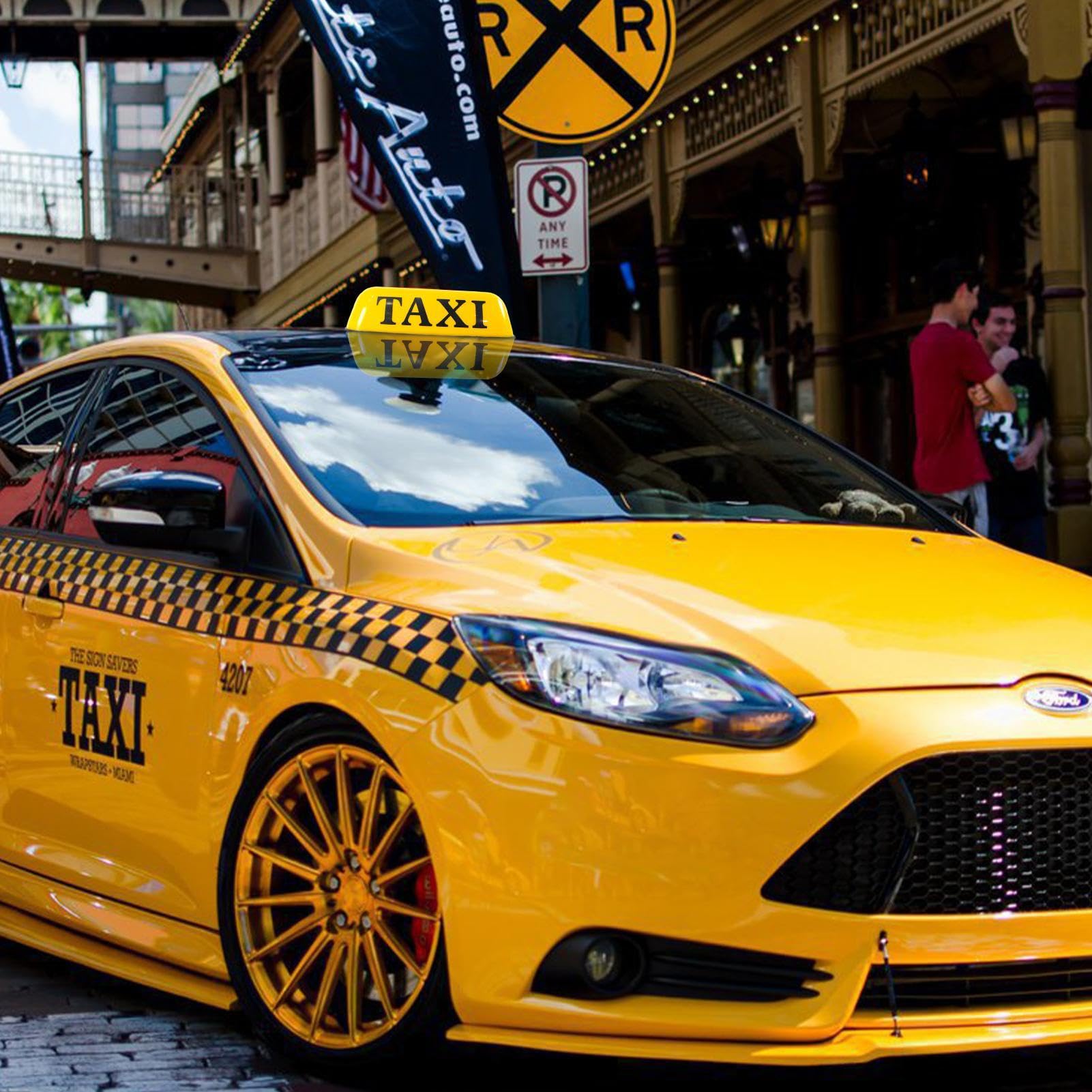 Insegna magnetica per taxi: insegna pubblicitaria per taxi, luce a cupola per taxi | Insegna per tetto taxi vintage con luci a LED, insegna per lampada da tetto per taxi per auto ad alta visibilità, l