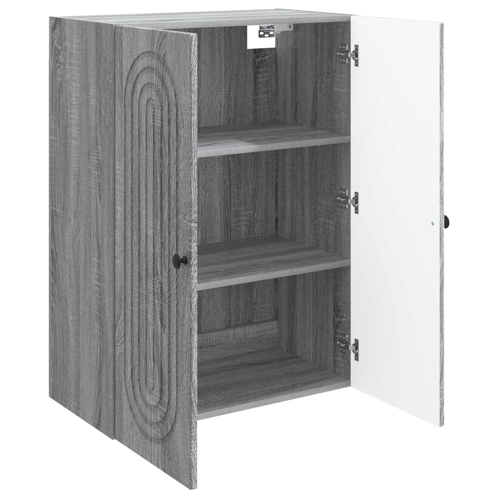 Armadio portaoggetti da parete, in legno Sonoma, 66 x 34,5 x 90 cm, 2 ante, 2 ripiani, per ufficio, corridoio, cantina, garage, officina, ordine