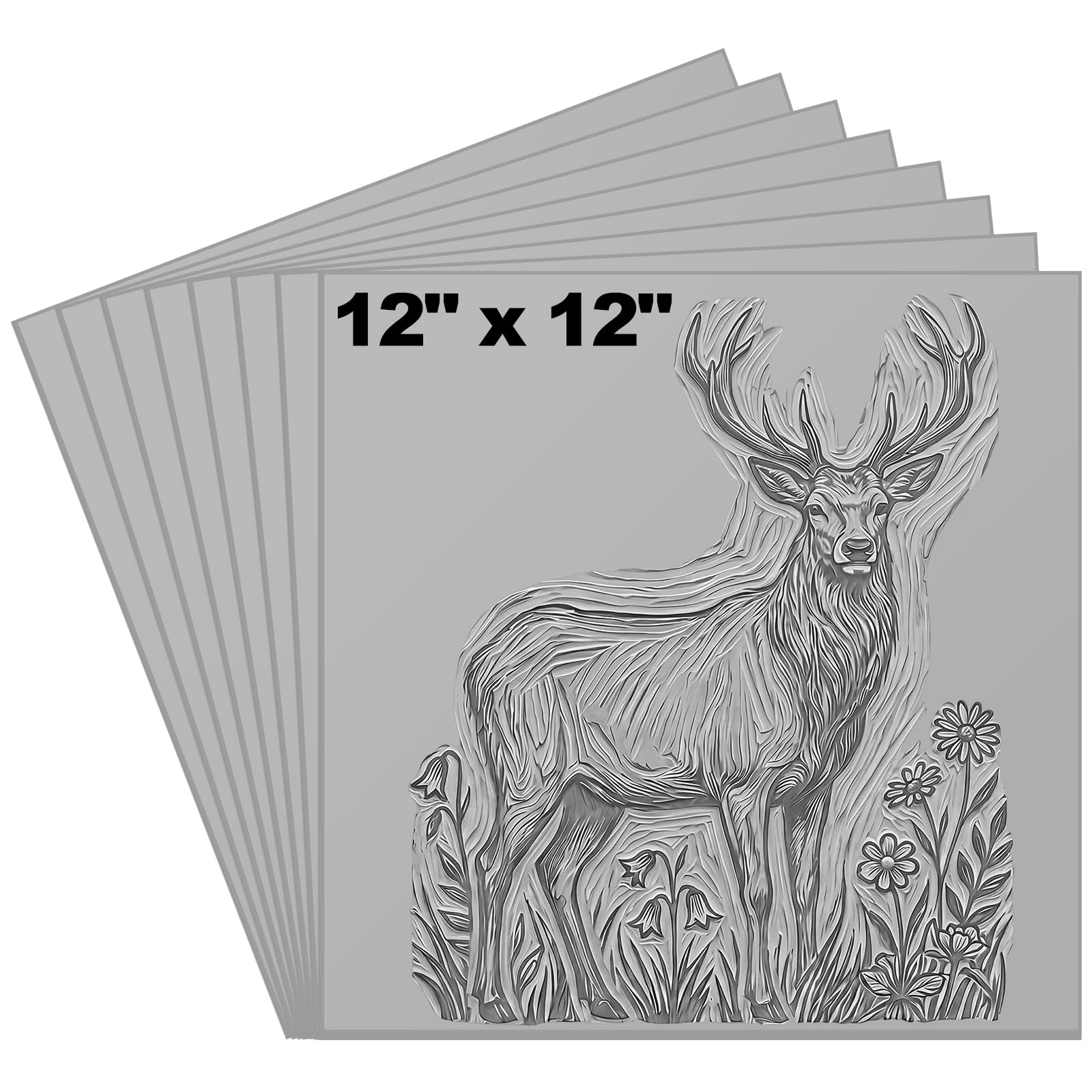 Yeaqee 2 Pcs 12 x 12 Inch Linoleum Block for Printmaking Rubber Carving Block Soft Linocut Blocks Large Linoleum Sheet Lino Plates for Engraving Art Project Artist Studio Supplies DIY Crafts, Gray