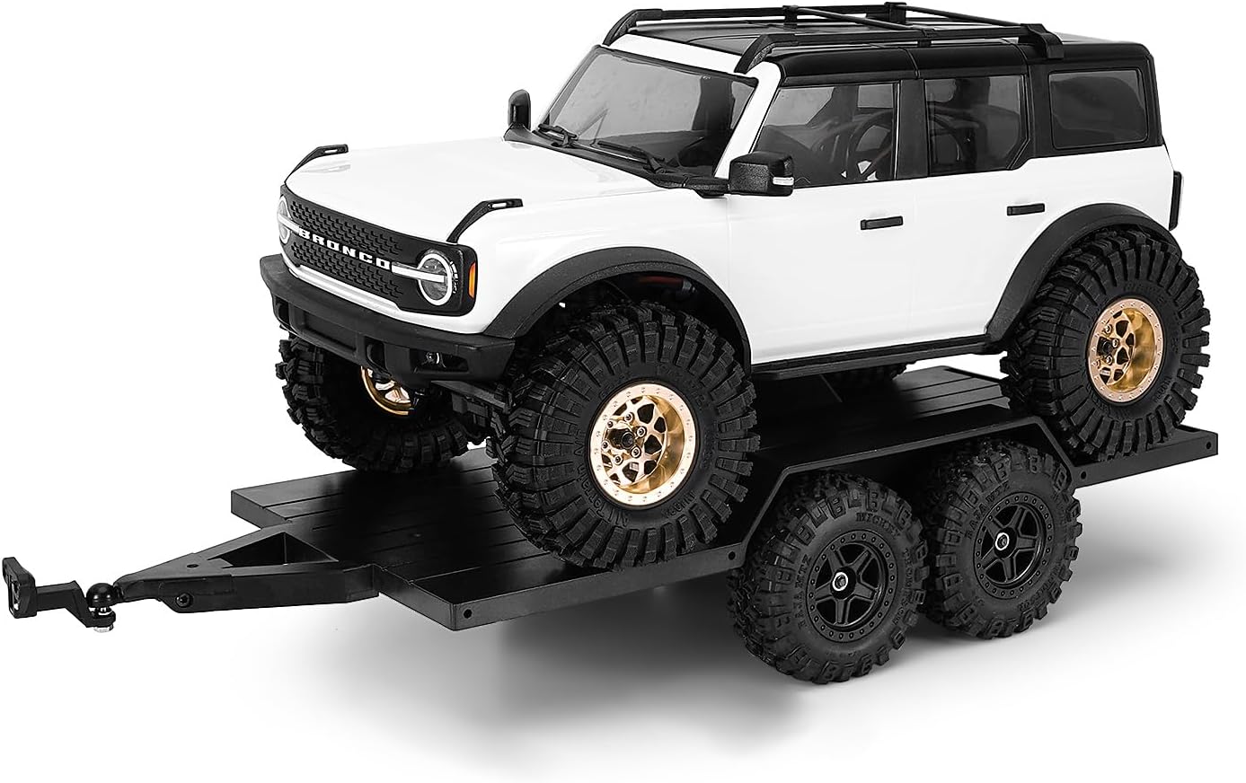 INJORA Utility Trailer with Hitch for 1/18 RC Crawler Car TRX4M Upgrade