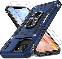 Vista 49 de DEERLAMN Funda para iPhone Air de 6.5 pulgadas con cubierta deslizante para cámara + protector de pantalla (2 paquetes), soporte de anillo giratorio