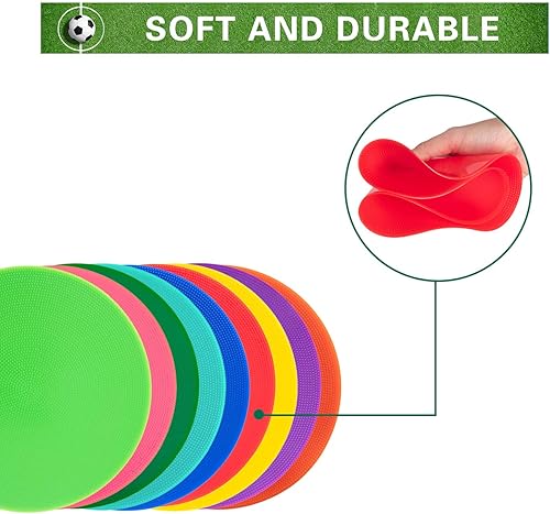 Miniatura 5 de Vhxorrz - Marcadores de puntos, 18 unidades, 10.0in, 10.0in, antideslizantes, de goma, para fútbol, baloncesto, entrenamiento, actividades