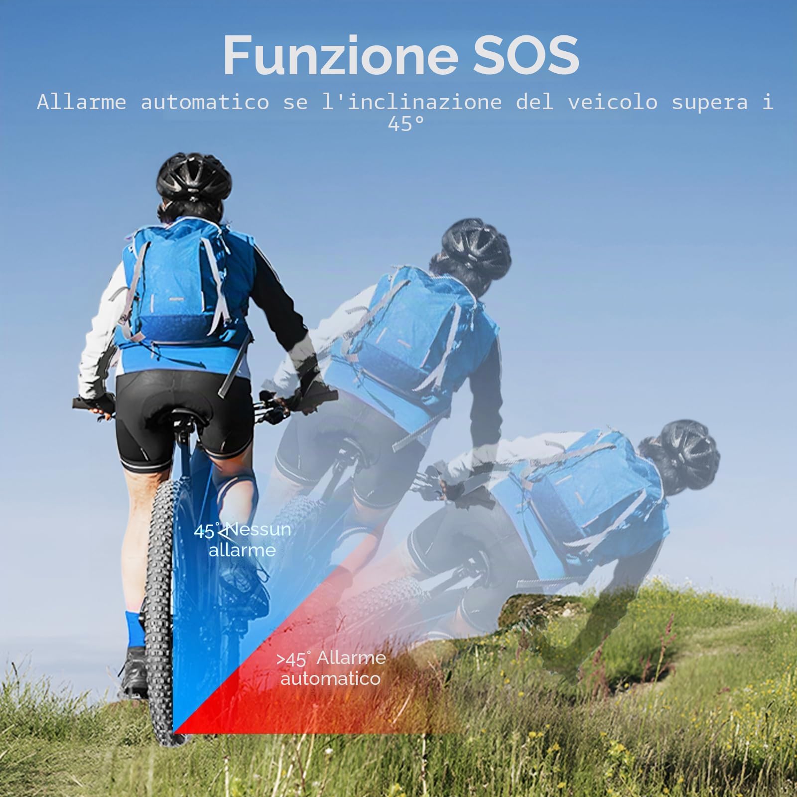 WSDCAM 113dB Forte Anti Furto Sensore di Vibrazione Sistemi di Allarme per Bici Elettriche Moto Golf Auto Rimorchio Cassetta Postale Garage Porta Impermeabile Sicurezza Domestica Accessori Bike