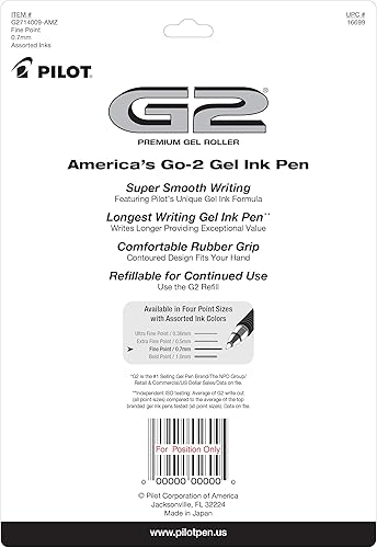 Miniatura 3 de Pilot - Bolígrafos con tinta en gel G2 de alta calidad punta fina colores surtidos 14 unidades 16699