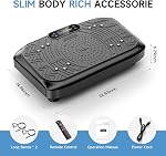 Machine d'exercice de plaque vibrante, Machine de plaque vibration 199 Vitesse réglable, Mode automatique de la machine d'exercice de plaque vibrante P1-P7,Plateforme de vibration avec Bluetooth 450 Capacité Lbs