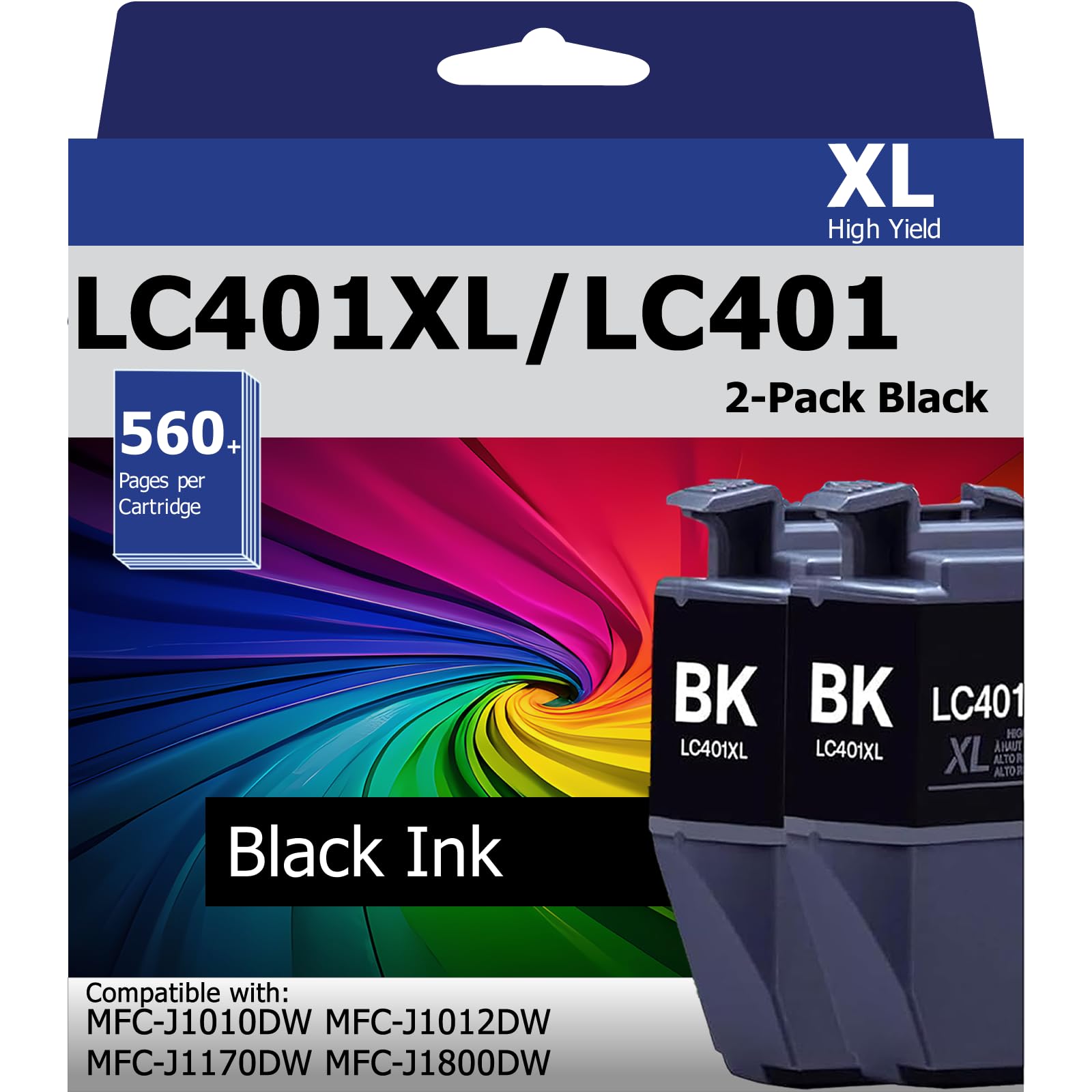 Photo 1 of USEHOTI LC401XL Black Ink Cartridges 2-Pack