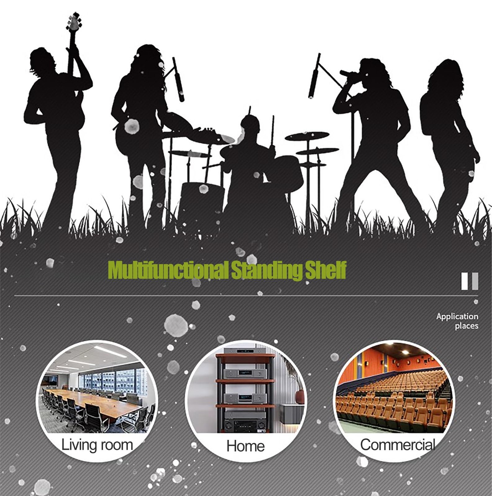 4-poziomowy stojak audio HiFi metalowy i drewniany stojak AV na wzmacniacze gramofony odbiorniki stereo media do sprzętu audio-wideo ciemne wykończenie