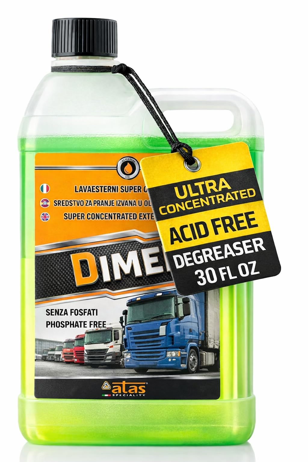 ATAS Dimer 900ml – Heavy-Duty All-Purpose Cleaner & Degreaser | Ultra-Concentrated Industrial Strength for Grease, Oil, Grime on Engines, Tires, Tools & Machinery