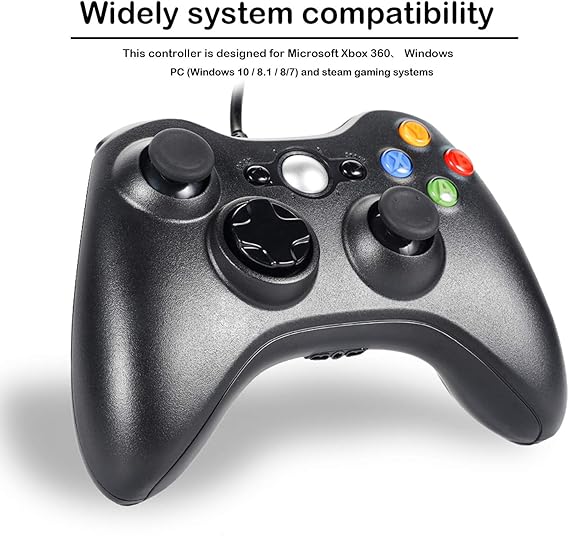 Amazon Com Sefitopher Wired Controller Pc Game Console For Microsoft Xbox360 Xbox 360 Slim Pc Windows 7 8 10 Steam With Dual Vibration Improved Ergonomic And Shoulders Buttons Usb Gamepad Video Games