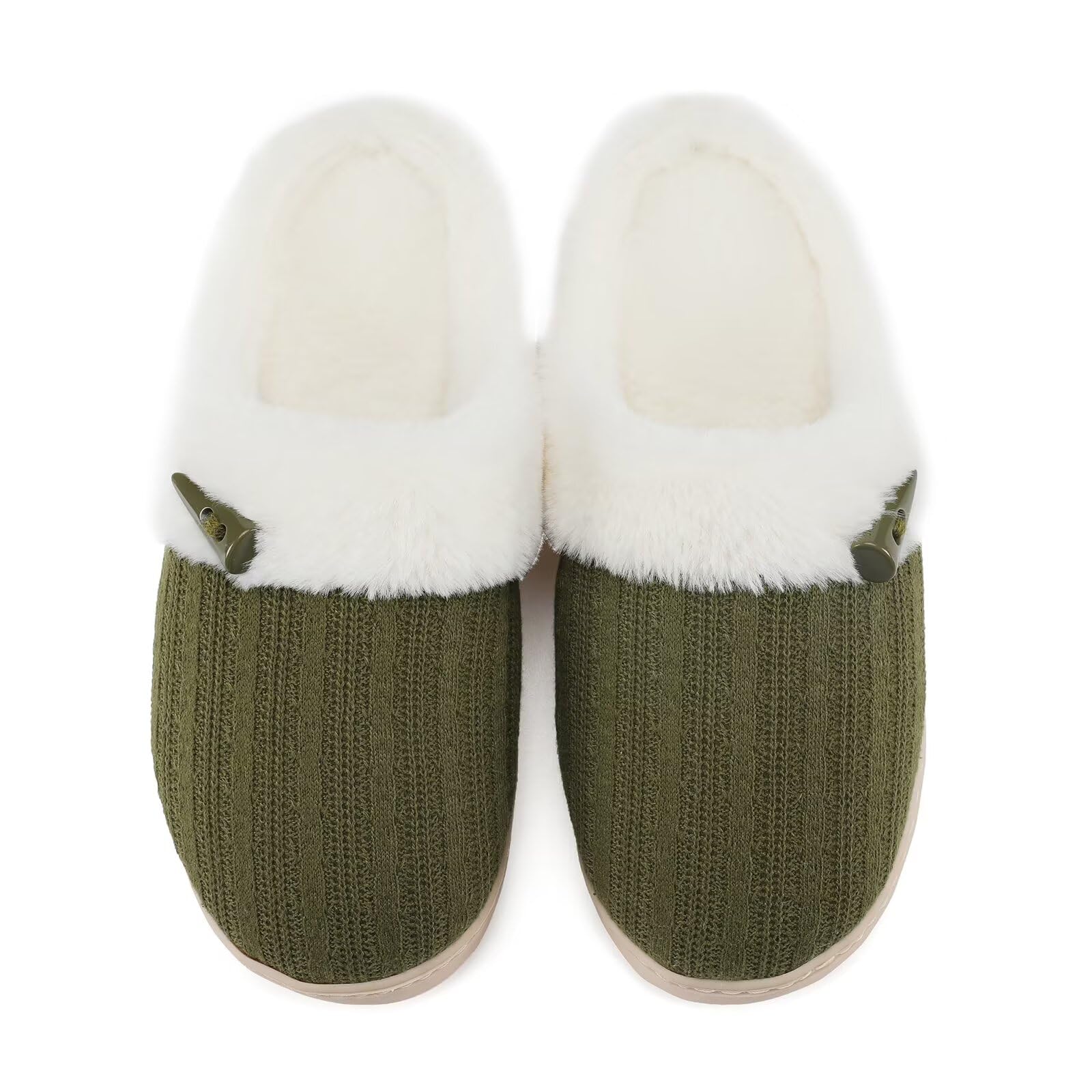 NineCiFun Women's Slip on Fuzzy House Slippers Memory Foam Slippers Scuff Outdoor Indoor Warm Plush Bedroom Shoes with Faux Fur Lining