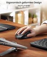 Tastatură ergonomică wireless 2,4 GHz ProtoArc EKM04 cu mouse, bloc numeric separat, suport pentru încheietură, pentru PC, laptop, Windows 7