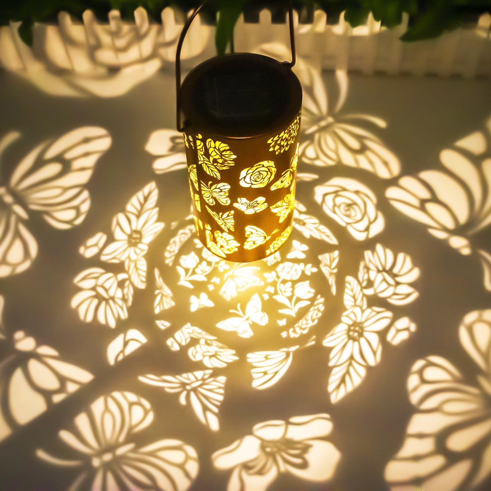 Dragonfly Solar Lanterns Outdoor - Waterproof Metal & Glass, Flickering LED, Hanging Garden Decor, Gift For Mom - View #4