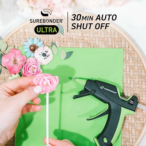 Miniatura 4 de Surebonder Mini pistola de pegamento caliente con doble temperatura y apagado automático, 20 vatios para calentamiento rápido y flujo de pegamento