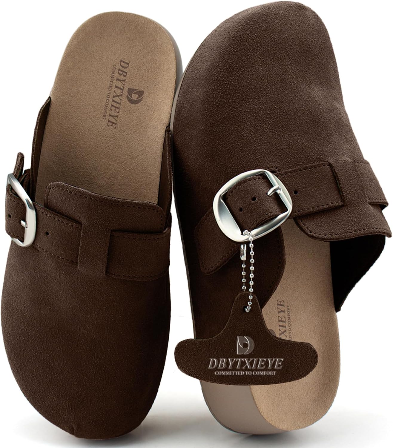 Platform Clogs for Women Genuine Leather Mules with Arch Support Comfortable Memory Foam Slip-On Casual Shoes Non-Slip Footwear Shoes