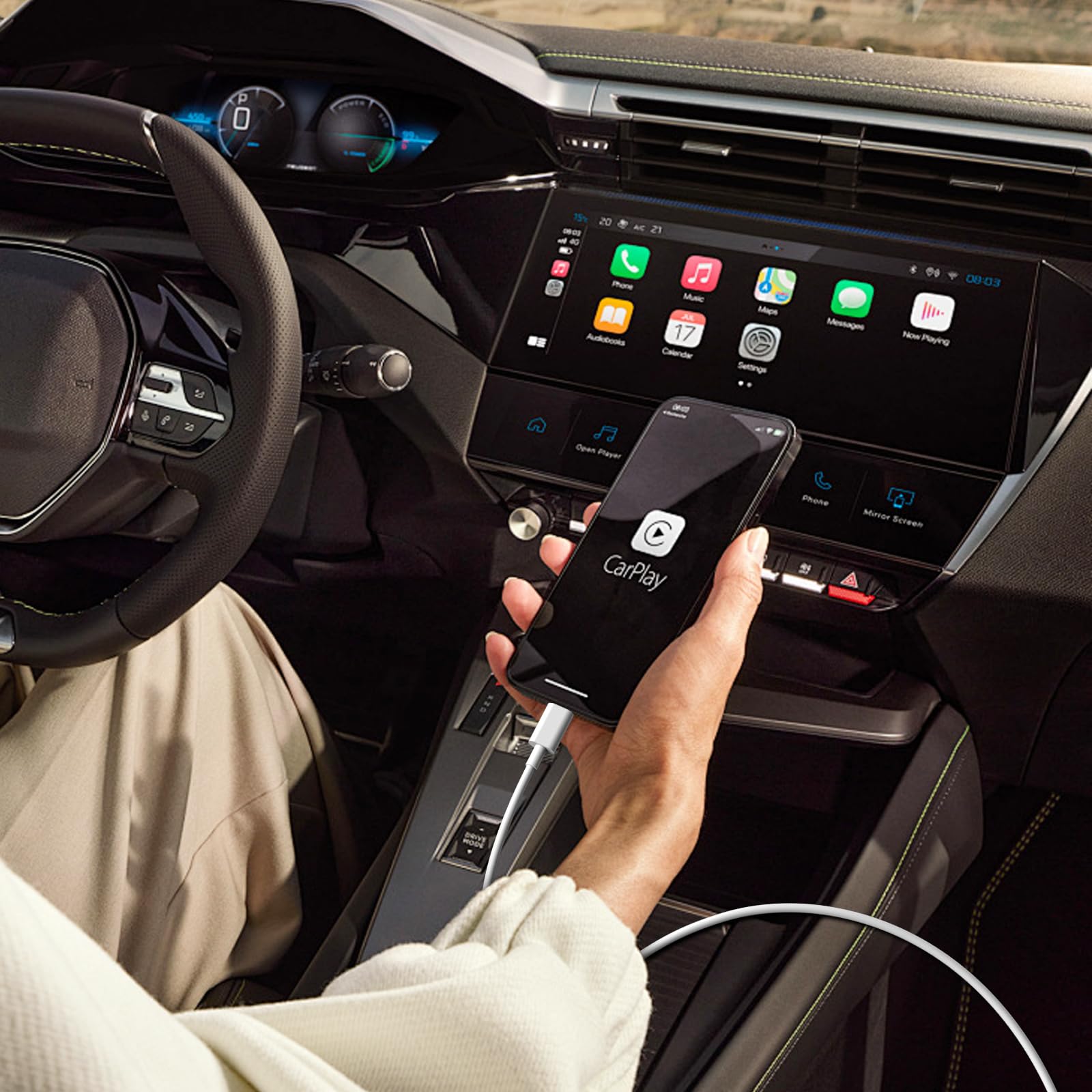 Kabel USB na USB-C z CarPlay, 4 x kabel USB A do szybkiego ładowania 1,8 m + 1,8 m do iPhone'a 16/16 Plus/16 Pro/16 Pro Max/15/SE, Pixel A15/A25/A35/A54/A5, Galaxy S24/S23/S22/S21/S20