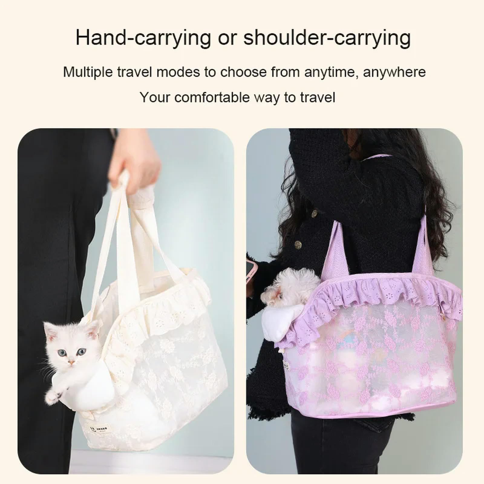 Trasportino Gatto Borsa Per Trasporta Per Animali Domestici Per Cappotto Da Gatto Zaino Da Viaggio Da Viaggio Da Cucciolo Di Accumuli Per Le Forniture Per Le Forniture-bianco-entro 5 Kg