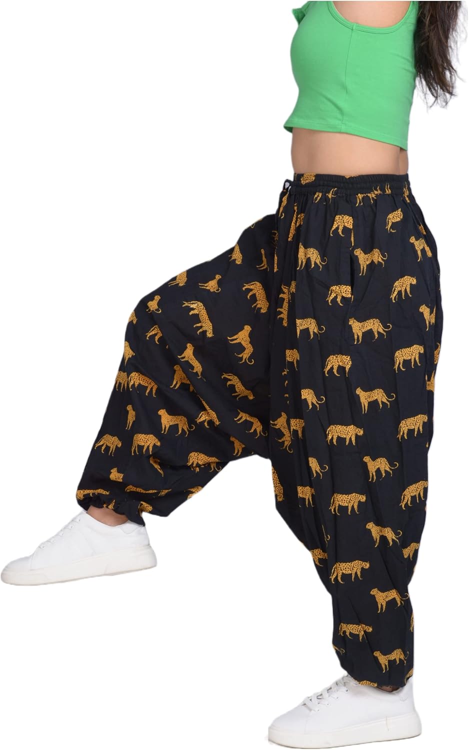 PEACH PEBBLE Harem Pants 100% Cotton, Bohemian Yoga Boho Hippie Pants - Image 5