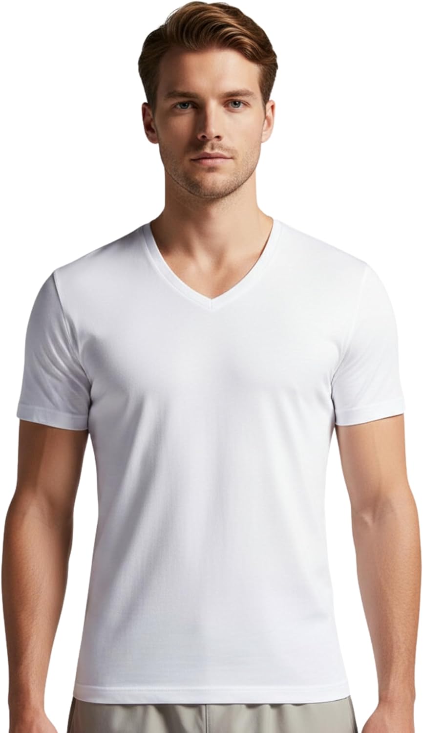 Intimitaly Nazareno Gabrielli Maglietta Uomo Intima, 3 Pezzi, Cotone 100%, ComfortFit, Scollo V o Girocollo o Vogatore, Bianco Blu Nero Grigio - Amazon product rated Grade B