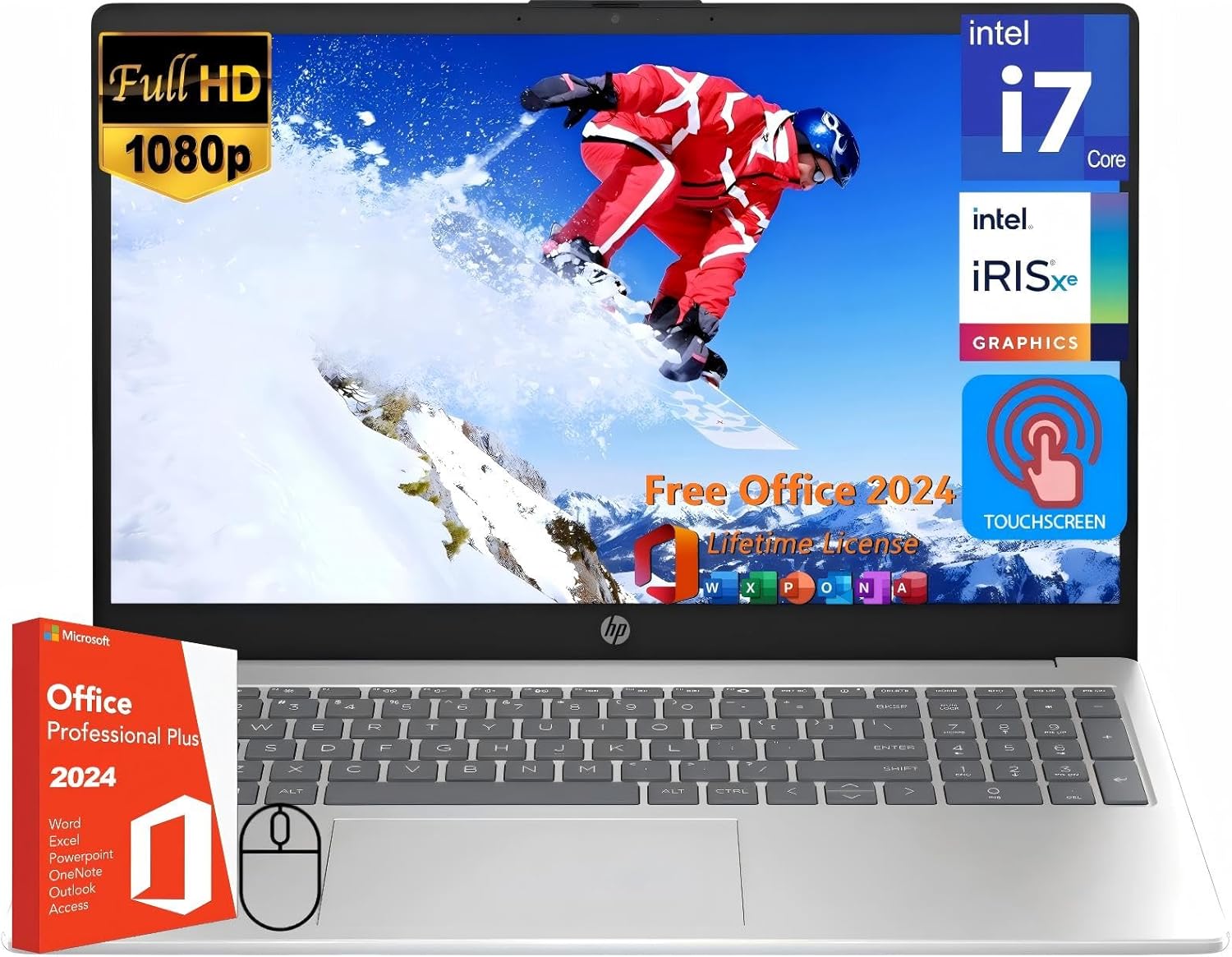 HP 15.6″ FHD Touchscreen Business Laptop, with Office 2024 Lifetime License, 64 GB RAM, 2 TB SSD, Intel 10-Core i7-1255U, Intel Iris Xe GPU, Wi-Fi 6E, HD Camera, HDMI, Windows 11 Pro, w/Accessories HP 15.6″ FHD Touchscreen Business Laptop, with Office 2024 Lifetime License, 64 GB RAM, 2 TB SSD, Intel 10-Core i7-1255U, Intel Iris Xe GPU, Wi-Fi 6E, HD Camera, HDMI, Windows 11 Pro, w/Accessories