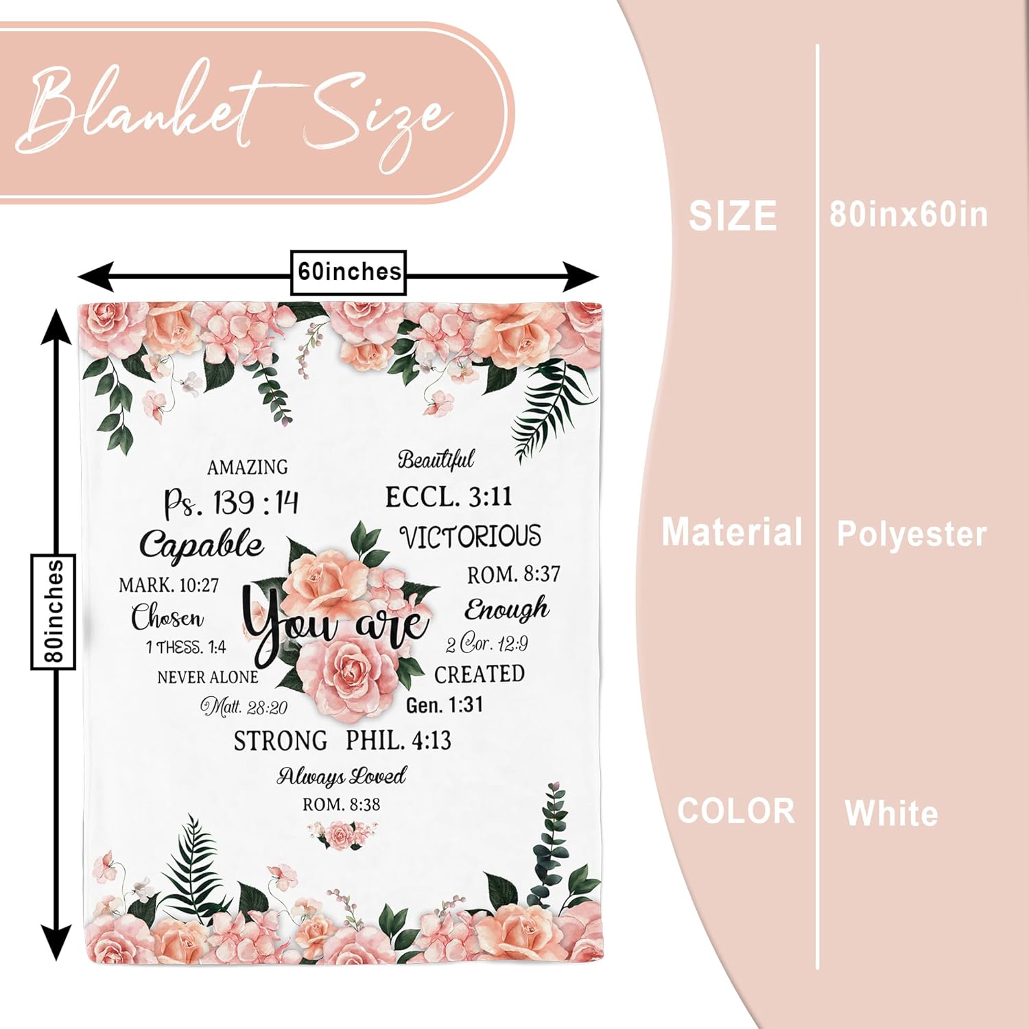 kituzol Christian Gifts for Women, Christian Birthday Gifts, Religious Gifts, Catholic Gifts, Inspirational Gifts, Faith Gifts, God Christmas Spiritual Gifts Blanket 80"x60"