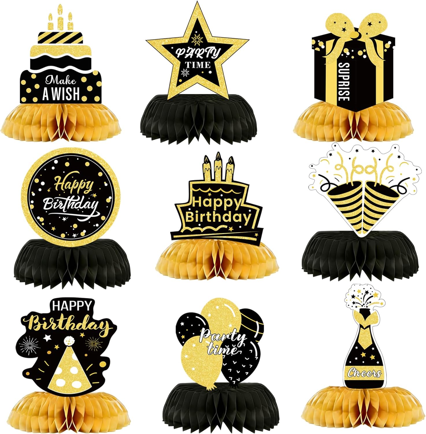 9 Pcs Soccer Centerpiece Table Decorations, 2026 North American Soccer Championship Themed Honeycomb Centerpiece Table Toppers for USA-Canada-Mexico Soccer Tournament Decorations (Soccer)