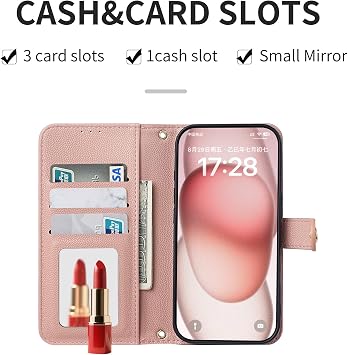 iPhone 17 Pro Max Case, Notebook Type, Shoulder for iPhone 17 Pro Max, Smartphone Case, Mobile Cover, Compatible with iPhone 17 Pro Max Case, Notebook Type, Wallet Type, Compatible with