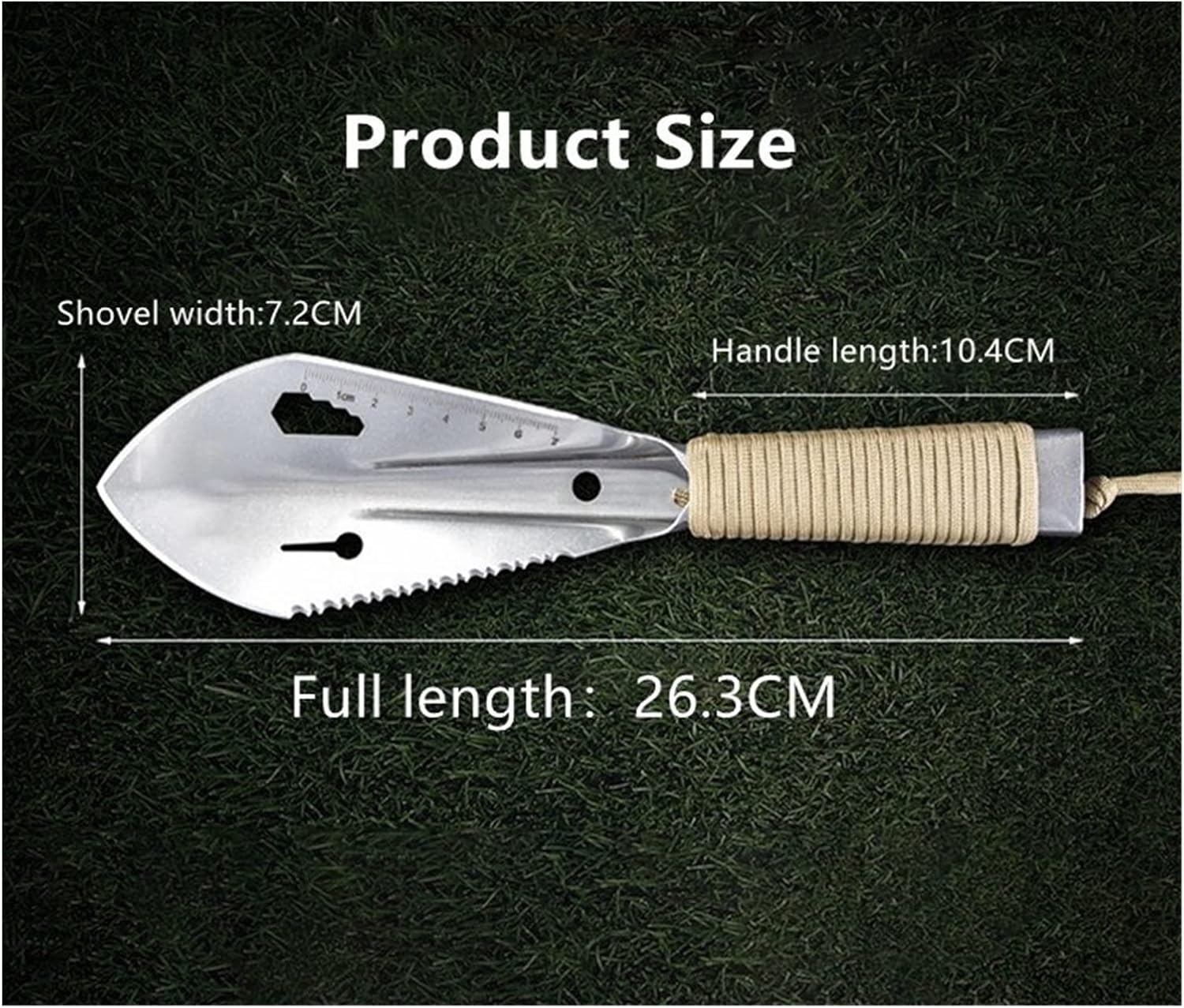 Stainless Steel Garden Shovel - Multi Tool Weeder Hex Wrench Digging Tool (Color : Black)