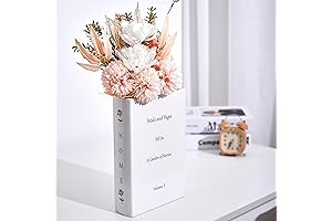 Ceramic Book Vase for Flowers: Pride and Prejudice Literary-Inspired Decor