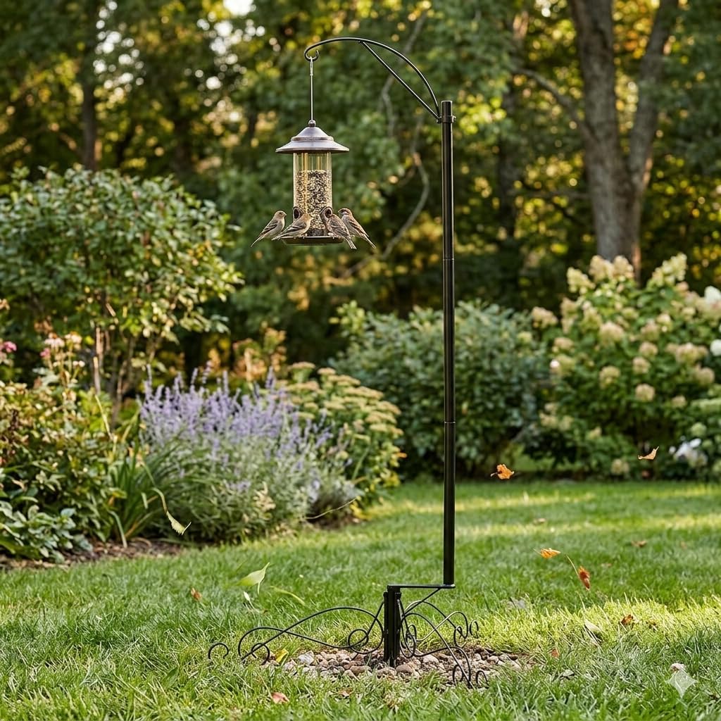 HOHIYA Support de cage à oiseaux de 154 cm, crochet de berger à suspendre pour animal de compagnie, mangeoire à colibris solaire, lanterne à suspendre pour plantes, panier de fleurs, maison, jardin,