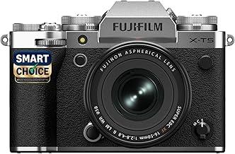 Fujifilm X-T5 40MP APS-C X-Trans Sensor|Smartchoice|Pixel Shift|IBIS System|Ultra high Resolution mirrorless Camera|6k 30p|Quick Lever for Photo/Video with XF 16-50mm f/2.8-4.8 Lens -Silver