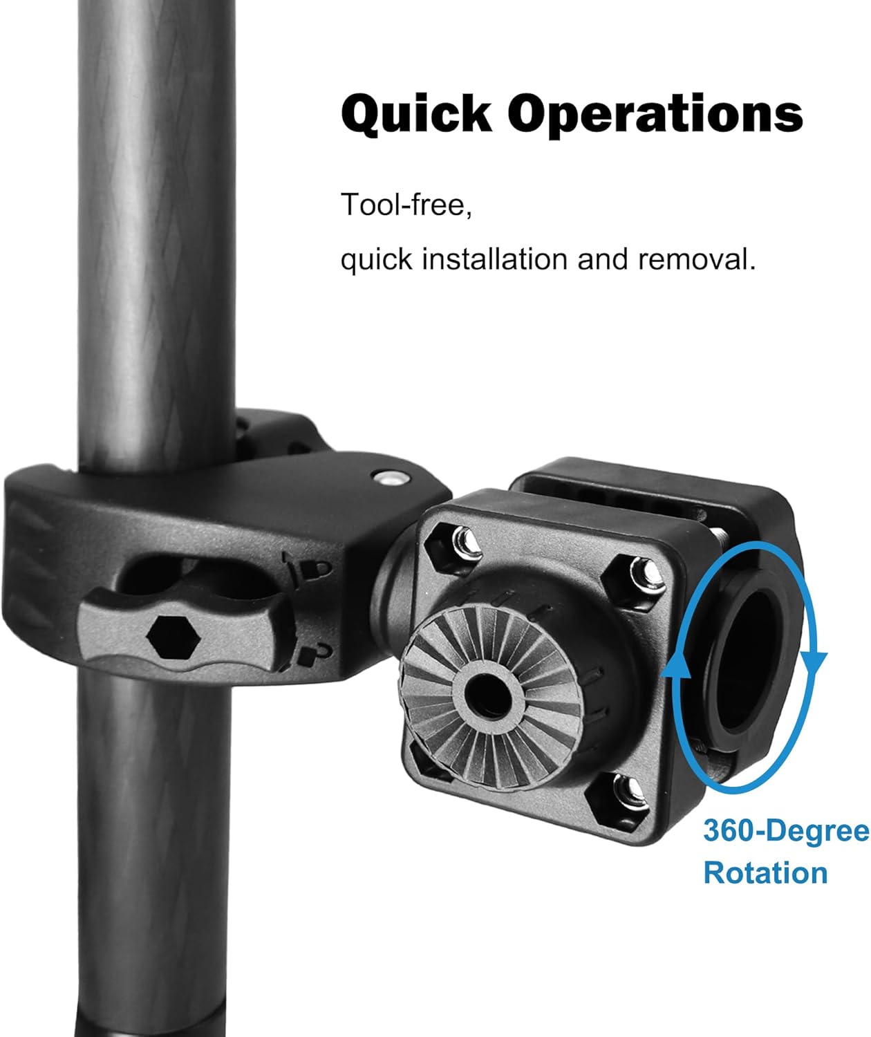 0 Degree Pole Mount, Quick Operation Compatible with Garmin LiveScope Plus LVS34, Zero Degree Transducer Accessories with Clamp for Pole & Trolling Motor, Replaces 010-13228-03