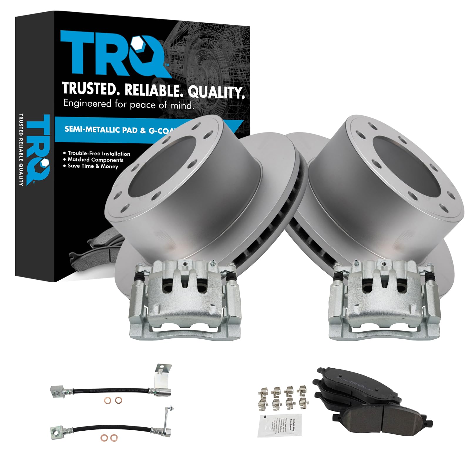 TRQ Brake Pad &amp; Rotor Kit Semi-Metallic