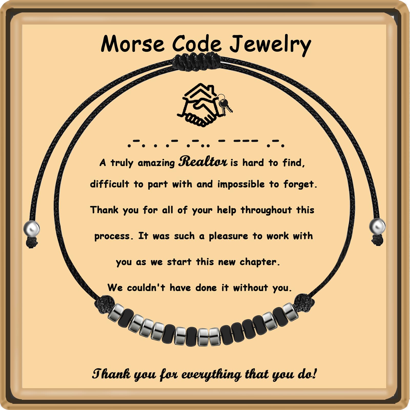 Giayier Realtor Gift For Women Men Realtor Morse Code Bracelet
