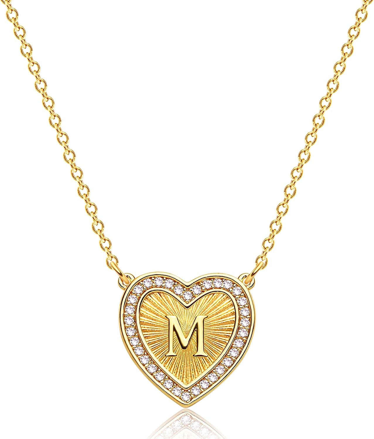Initial Heart Necklace 18K Gold Filled 
