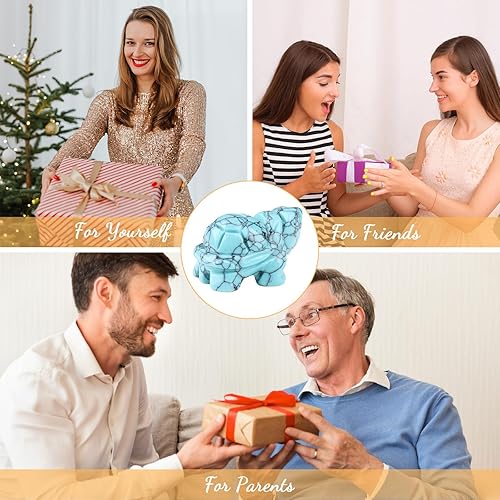 Miniatura 7 de Regalos de tortuga marina de cristal turquesa para mujeres, figuras de tortuga de buena suerte, estatua hecha a mano, cristal curativo, océano,