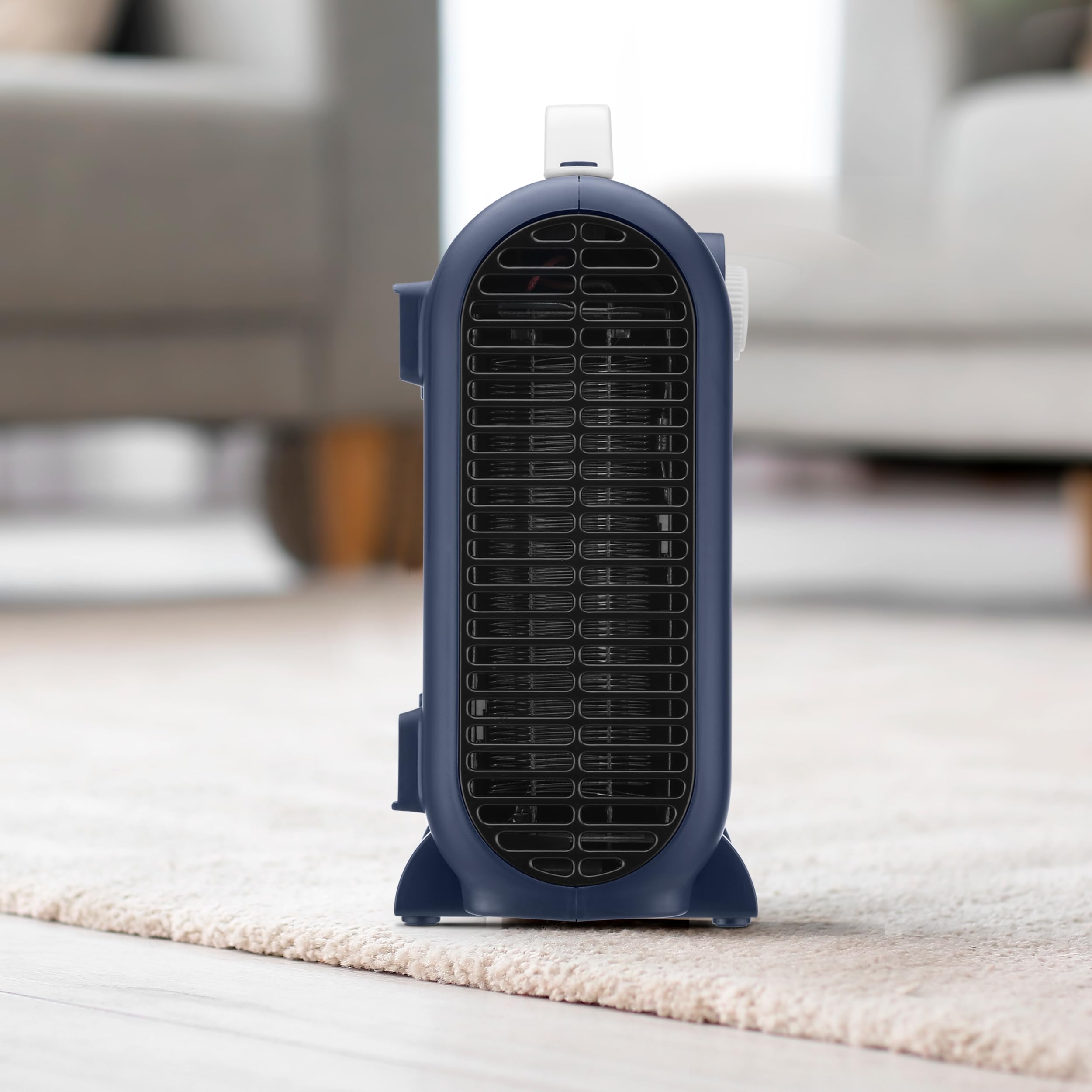 Ufesa Crux Dual Blue elektryczny termowentylator o niskim zużyciu energii, 2000 W, 3 poziomy mocy, regulowany termostat, termowentylator z uchwytem do noszenia