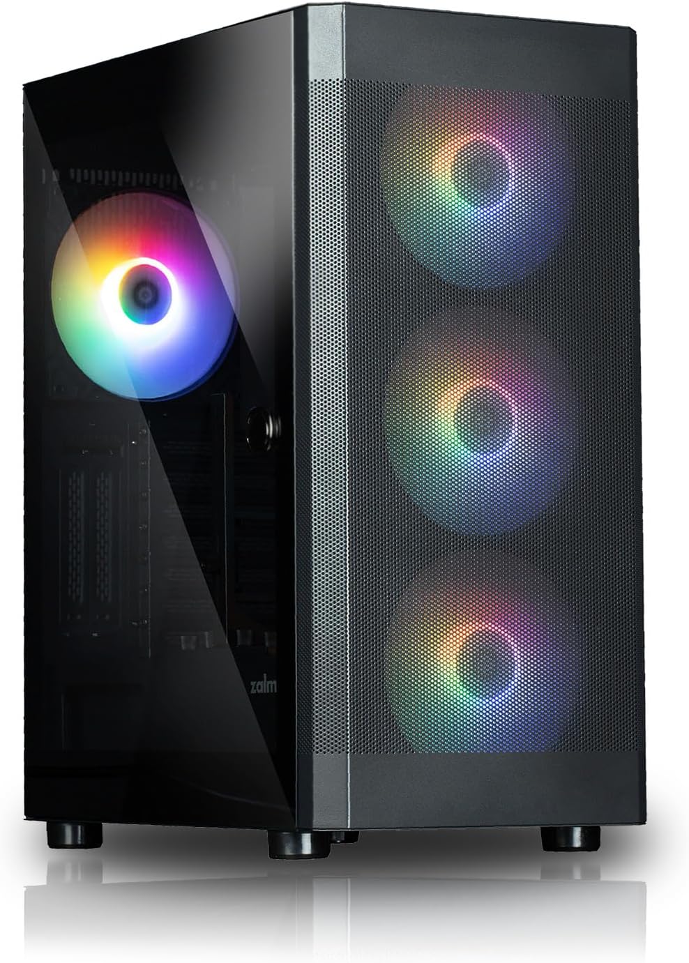 Zalman i4 TG ATX Mid Tower Desktop Computer Gaming PC Case, 4 x 140mm RGB Fans Pre-Installed, Tempered Glass Side Panel, 360mm Radiator Support, Black Zalman i4 TG ATX Mid Tower Desktop Computer Gaming PC Case, 4 x 140mm RGB Fans Pre-Installed, Tempered Glass Side Panel, 360mm Radiator Support, Black