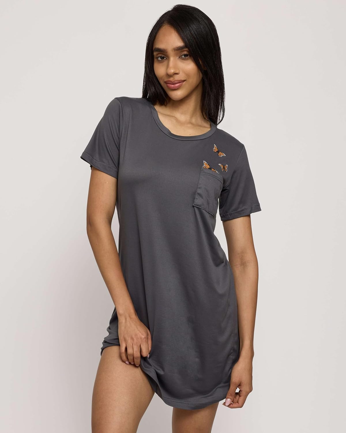 Real Essentials 3 Pack: Women's Short Sleeve Nightgown Dress – Nightshirt Pajama Sleep Shirt Sleepwear (Available In Plus) - Image 6